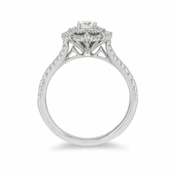 Enchanted Disney Elsa 2.20 CT Simulated Snowflake Engagement Ring in Solid 925 Sterling Silver and 14K White Gold Round Cut Wedding Anniversary Ring as Gifts