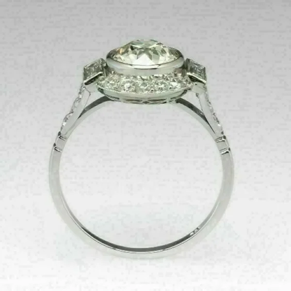 1930s Round Moissanite Vintage Ring, Vintage Art Deco Engagement Ring, Antique Victorian Edwardian Ring, Art Deco Wedding Anniversary Ring