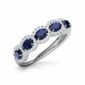4.45Ct Oval Blue Sapphire Diamond Ring, Engagement Ring For Her, Anniversary Ring For Her, Designer Halo Ring, Past Present Future Ring