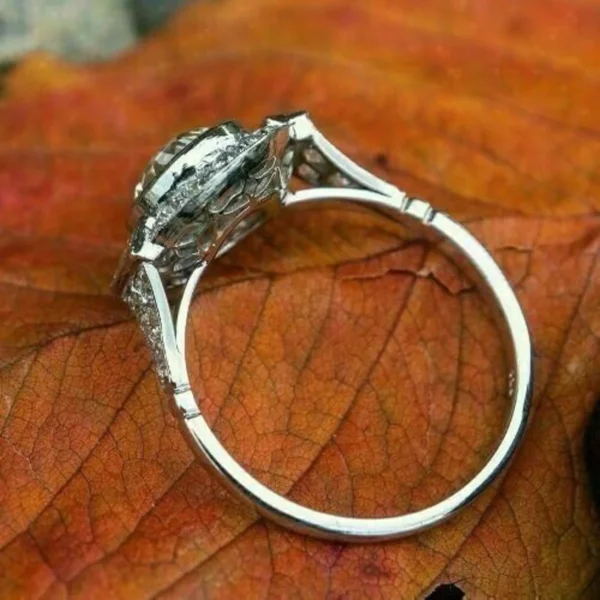 1930s Round Moissanite Vintage Ring, Vintage Art Deco Engagement Ring, Antique Victorian Edwardian Ring, Art Deco Wedding Anniversary Ring