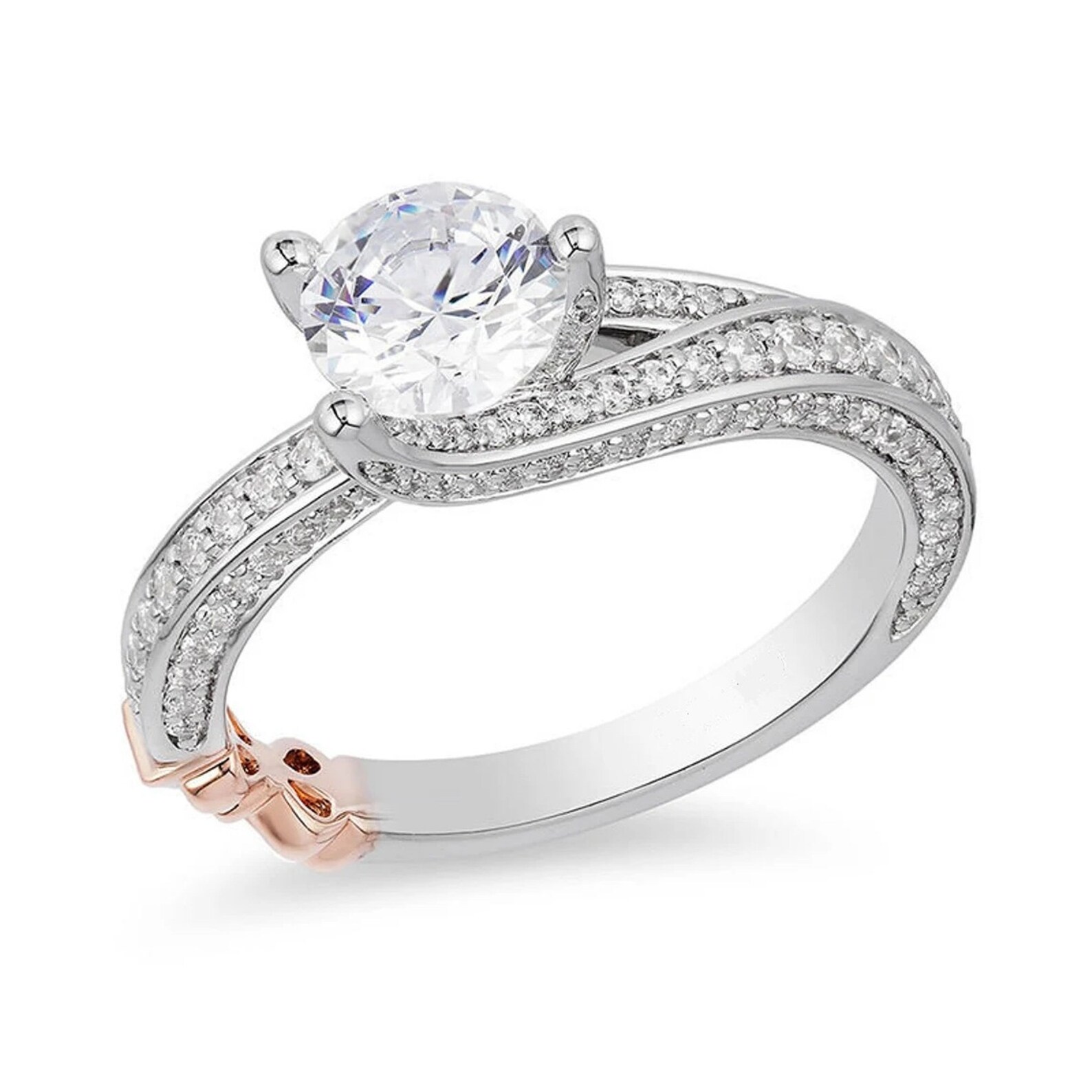 Enchanted Disney Snow White 1 CT Diamond Engagement Ring Antique Disney Bow Ring Extraordinary Anniversary Engagement Ring Handcrafted Ring