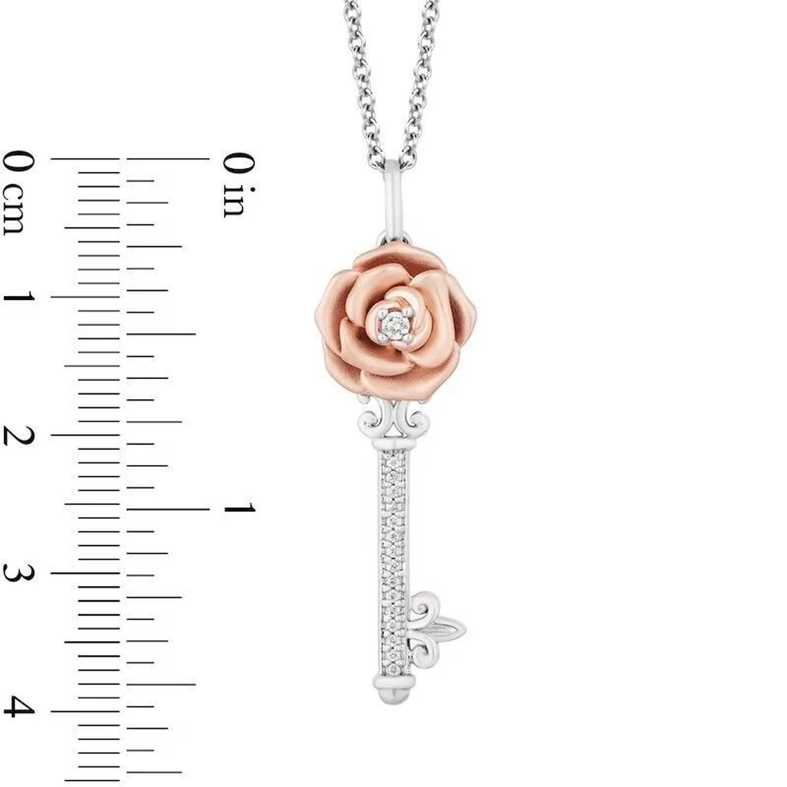 Enchanted Disney 0.075 CT Round cut Diamond Belle Inspired pendant in 925 Sterling Silver Ring, Cartoon lover Ring, Personalized Gifts