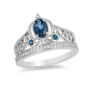 Enchanted Disney Rings, Cinderella Oval London Stone Carriage Rings, Engagement Rings, Wedding Rings, Christmas Gift