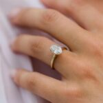 2Ct Oval Cut moissanite Solitaire Ring, 14K Yellow Gold Engagement Ring For Women, Wedding Simple Band , Anniversary Gift