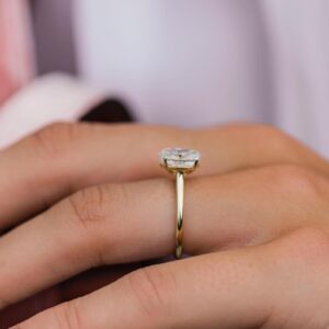 2Ct Oval Cut moissanite Solitaire Ring, 14K Yellow Gold Engagement Ring For Women, Wedding Simple Band , Anniversary Gift