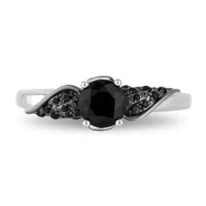Enchanted Disney Villains Maleficent Black Diamond Engagement Ring Stunning Moissanite Ring Propose Ring Beautiful Modern Ring Luxury Ring