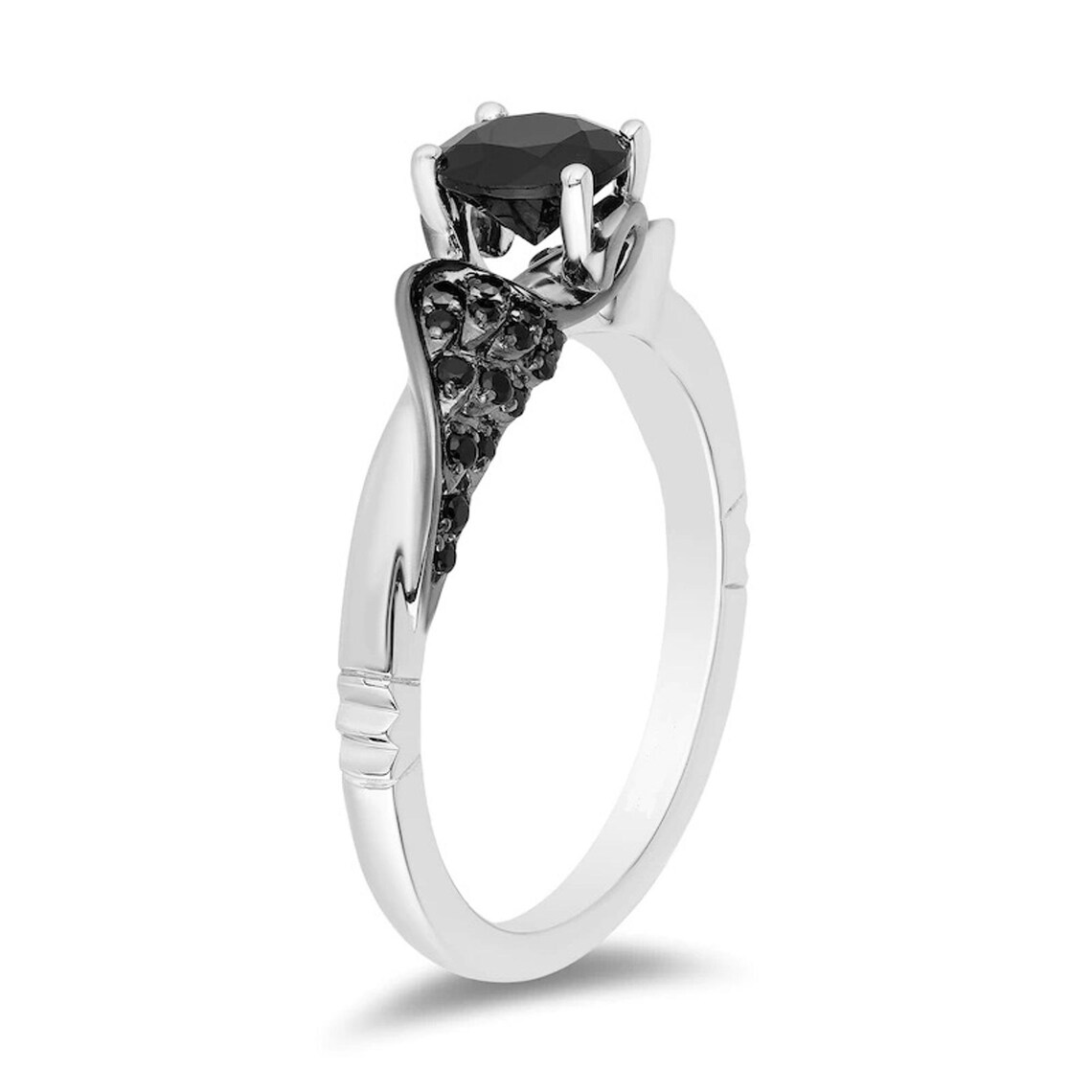 Enchanted Disney Villains Maleficent Black Diamond Engagement Ring Stunning Moissanite Ring Propose Ring Beautiful Modern Ring Luxury Ring