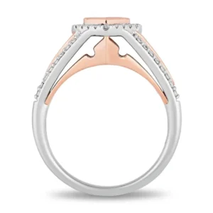 Two-Tone Gold Princess-Cut Diamond Frame Engagement Ring Aurora Stunning Wedding Ring 14K Magnificent Ring Moissanite Diamond Ring For Women