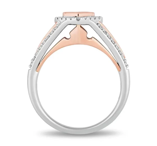 Two-Tone Gold Princess-Cut Diamond Frame Engagement Ring Aurora Stunning Wedding Ring 14K Magnificent Ring Moissanite Diamond Ring For Women