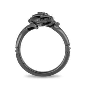 Enchanted Disney Villains Maleficent 1/10 CT. T.W. Enhanced Black Diamond Engagement Ring Solid 925 Sterling Silver and Black Rhodium Plated