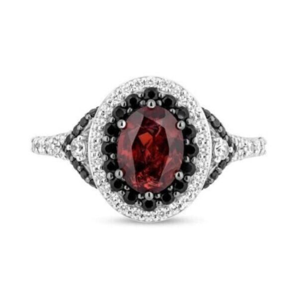 2Ct Oval Cut Red Garnet Enchanted Disney Villains Evil Queen Ring Engagement Wedding Ring In 925 Sterling Silver, Villains Ring For Women