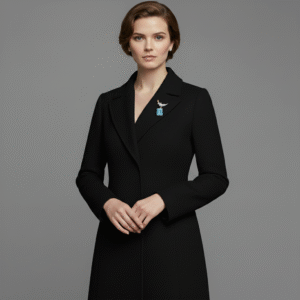 Schlumberger Bird On A Rock Aqua Emerald Cut Stone Brooch, 925 Sterling Silver Brooch, Bird Brooch with Aqua Stone Brooch, Unisex Brooch - Image 4