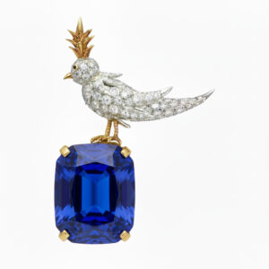 Schlumberger Bird On A Rock Yellow Cushion Cut Stone Brooch, 925 Sterling Silver Brooch, Bird Brooch with Yellow Stone Brooch, Unisex Brooch - Image 9