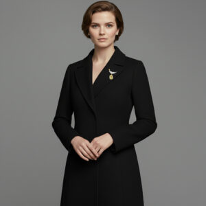 Ready to ship - Schlumberger Bird On A Rock Yellow Cushion Cut Stone Brooch, 925 Sterling Silver Brooch, Bird Brooch with Yellow Stone Brooch, Unisex Brooch - Image 5