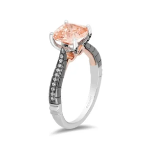 Enchanted Disney Villains Maleficent Morganite and Diamond Engagement Ring in Two-Torn 925 Sterling Silver Disney Horn Ring Evil Queen Ring