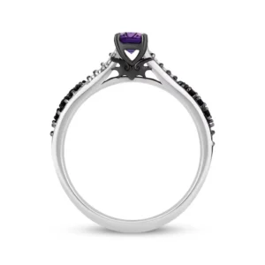 Enchanted Disney Treasures The Nightmare Before Christmas Amethyst Engagement Ring Stylish Spooky Ring Stackable Ring Beautiful Modern Ring