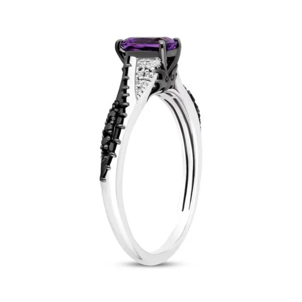 Enchanted Disney Treasures The Nightmare Before Christmas Amethyst Engagement Ring Stylish Spooky Ring Stackable Ring Beautiful Modern Ring