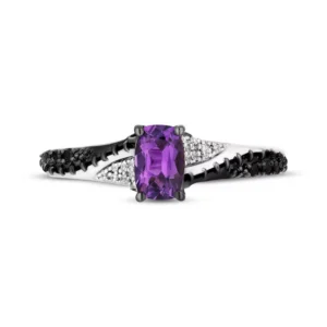 Enchanted Disney Treasures The Nightmare Before Christmas Amethyst Engagement Ring Stylish Spooky Ring Stackable Ring Beautiful Modern Ring