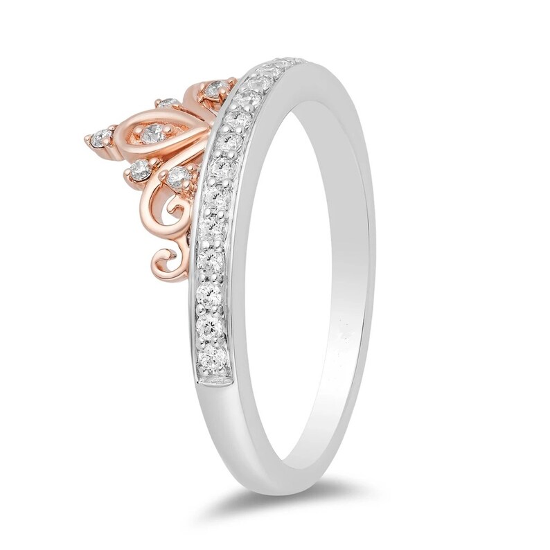 Enchanted Disney Majestic Inspired Tiara Diamond Ring Disney Princess Crown Ring Gorgeous Ring Stylish Engagement Ring in Sterling Silver