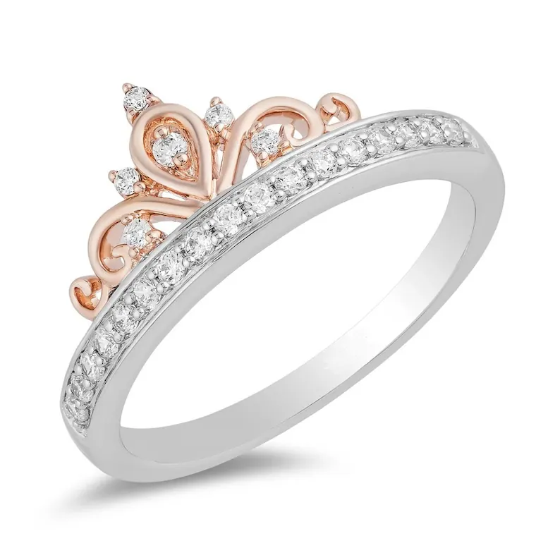 Enchanted Disney Majestic Inspired Tiara Diamond Ring Disney Princess Crown Ring Gorgeous Ring Stylish Engagement Ring in Sterling Silver