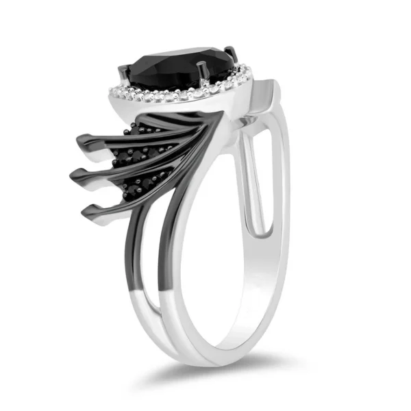 Enchanted Disney Villains Pear-shaped Black Onyx Engagement Ring Enchanting and Elegant Maleficent Ring Alluring Stunning Ring Crafted Ring