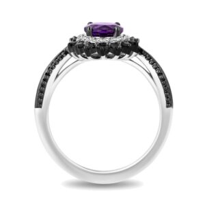 Enchanted Disney Villains Ursula Oval Brilliant Cut Purple Amethyst Engagement Ring Extraordinary Design Multi Gemstone Ring Fairytale Ring