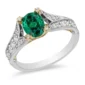 Enchanted Disney Stunning Oval Green Topaz & Diamond Star Engagement Ring in Sterling Silver Disney Tinker Bell Ring Diamond Stackable Ring