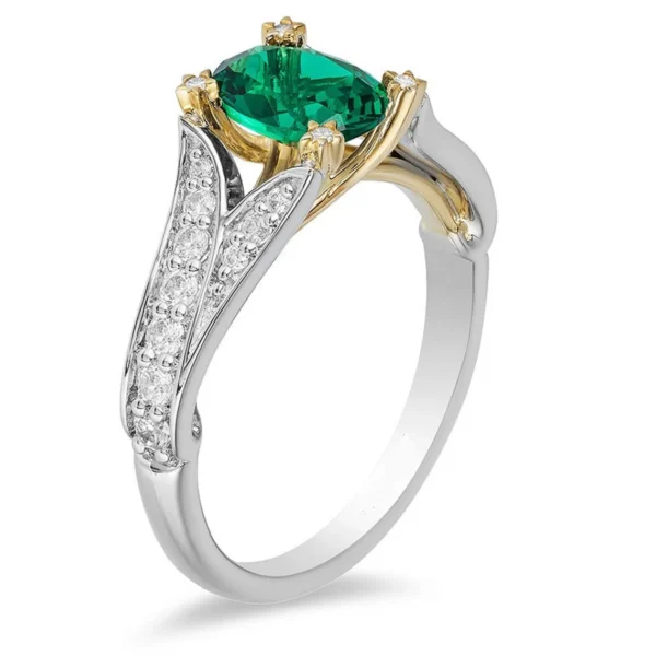 Enchanted Disney Stunning Oval Green Topaz & Diamond Star Engagement Ring in Sterling Silver Disney Tinker Bell Ring Diamond Stackable Ring