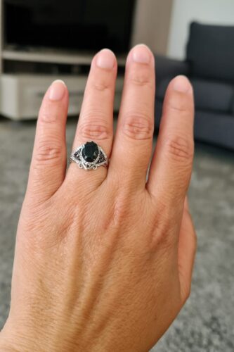 Enchanted Disney Treasures Ring, Black Onyx Ring, 3.0 Ct Black Oval Cut Diamond Ring, 925 Sterling Silver Ring, Enchanted Disney Ring photo review