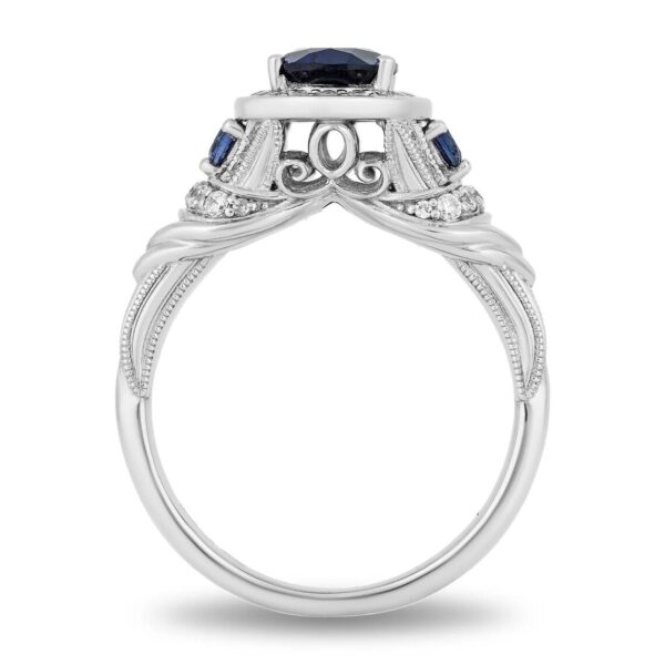 Enchanted Disney Cinderella Amazing Oval Cut Blue Sapphire Engagement Ring Antique Diamond Halo Ring Embellished Ring