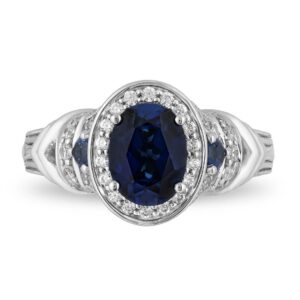 Enchanted Disney Cinderella Amazing Oval Cut Blue Sapphire Engagement Ring Antique Diamond Halo Ring Embellished Ring