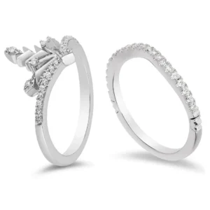 Enchanted Disney Diamond Elsa Chevron Ring Gorgeous Elsa Snowflake Engagement Rings Stunning Curved Wedding Band Propose Ring Exquisite Ring