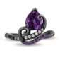Enchanted Disney Villains Ursula Amethyst and Diamond Tentacles Ring in Black Sterling Silver Gorgeous Engagement Ring Unique Elegance Ring