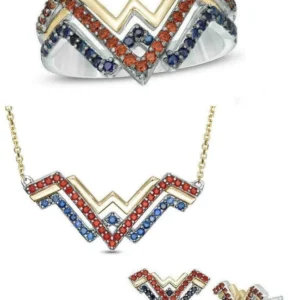 Wonder Woman Jewelry Ring Earring Pendant Set Wonder Woman Set With Wonderful Necklace