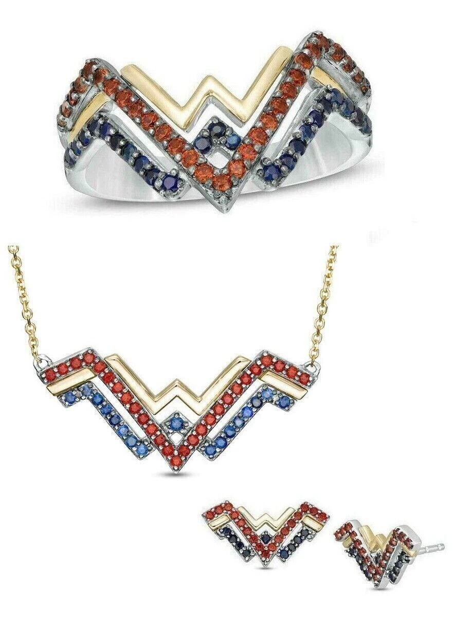 Wonder Woman Jewelry Ring Earring Pendant Set Wonder Woman Set With Wonderful Necklace