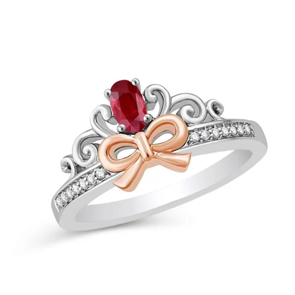 Snow White Pandora Ring Disney Snow White Garnet Bow Diamond Ring