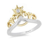 Enchanted Disney Rapunzel 0.085 CT. T.W. Diamond Sun Tiara Ring in Sterling Silver and 10K Gold Peoples Jewellers