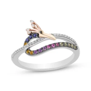 Enchanted Disney Treasures Up "Kevin" Multi-Gemstone Ring in 14K Two-Tone Gold & Sterling Silver Channel Ring Bezel Set Maleficent Ring Love - Image 2