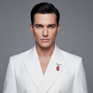 Schlumberger Bird On A Rock Pink Tourmaline Emerald Cut Stone Brooch, 925 Sterling Silver Brooch, Bird Brooch with Pink Tourmaline Stone Brooch, Unisex Brooch - Image 2