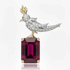 Schlumberger Bird On A Rock Emerald Cut Stone Brooch, 925 Sterling Silver Brooch, Bird Brooch with Blue Stone Brooch, Unisex Brooch - Image 13