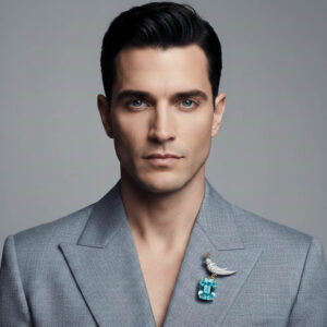 Schlumberger Bird On A Rock Aqua Cushion Cut Stone Brooch, 925 Sterling Silver Brooch, Bird Brooch with Aqua Stone Brooch, Unisex Brooch - Image 2