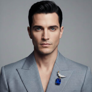 Schlumberger Bird On A Rock Blue Cushion Cut Stone Brooch, 925 Sterling Silver Brooch, Bird Brooch with Blue Stone Brooch, Unisex Brooch - Image 2