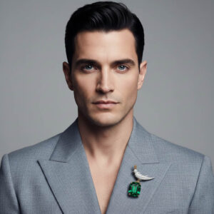 Schlumberger Bird On A Rock GreenCushion Cut Stone Brooch, 925 Sterling Silver Brooch, Bird Brooch with Green Stone Brooch, Unisex Brooch - Image 2