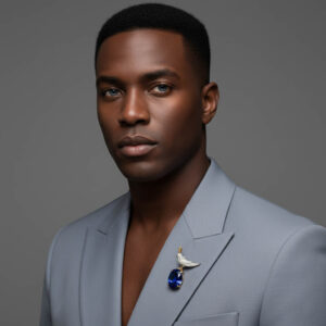 Bird On A Rock, Blue Oval Cut Stone Schlumberger Brooch, 925 Sterling Silver Brooch, Bird Brooch with Blue Stone Brooch, Unisex Brooch - Image 2