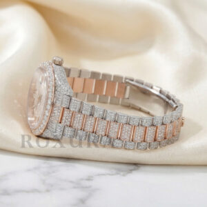 Iced Out Moissanite Automatic Watch, VVS1 Diamond Alternative, Handmade Headset Setting - Image 2