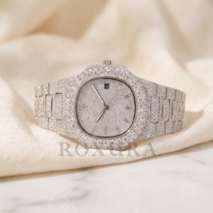 Iced Out Moissanite Watch VVS1 Diamond Look Automatic Full Pave Dial AP Style Luxury Hip Hop Mens Watch - Image 1