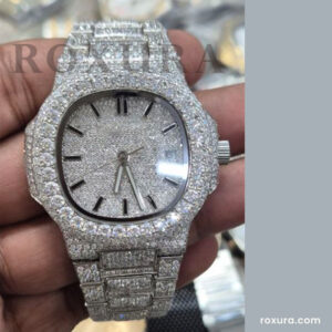 Iced Out Moissanite Watch VVS1 Diamond Look Automatic Full Pave Dial AP Style Luxury Hip Hop Mens Watch - Image 3