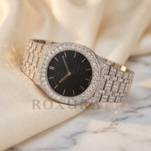 Iced Out Moissanite Watch VVS1 Automatic Black Dial AP Style Full Pave Diamond Look Luxury Hip Hop Mens Watch - Image 1