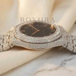 Iced Out Moissanite Watch VVS1 Automatic Black Dial AP Style Full Pave Diamond Look Luxury Hip Hop Mens Watch - Image 2